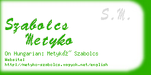 szabolcs metyko business card